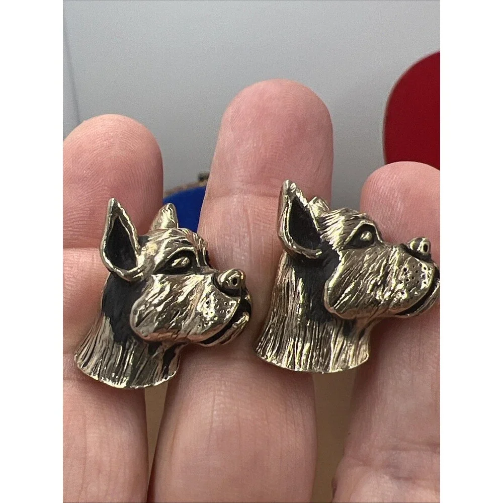 Vintage Swank BullDog cufflinks Dog Breeder Animal Lover boxer Veterinarian Gift